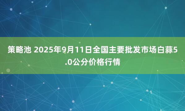 策略池 2025年9月11日全国主要批发市场白蒜5.0公分价格行情