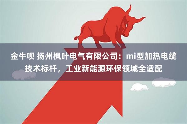 金牛呗 扬州枫叶电气有限公司：mi型加热电缆技术标杆，工业新能源环保领域全适配